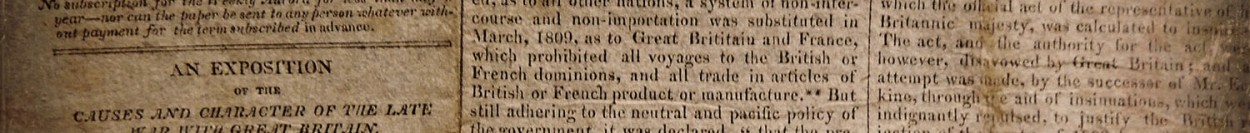 The Aurora Editor Snipes at Britain, Post War of 1812